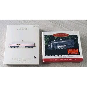 Hallmark Keepsake Ornaments Lionel Train Lot Of 2 Hudson Steam & Freedom Train